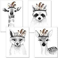 Los mejores  - artpin® Juego de 4 pósteres para habitación infantil- salón- blanco y negro- tamaño A4- imágenes para habitación de bebé…